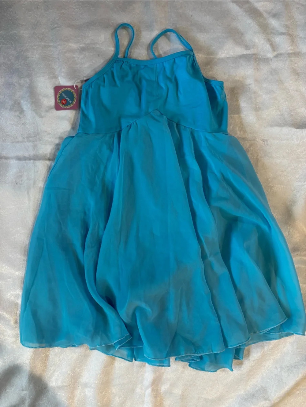 Blue Chiffon Spaghetti Lyrical Dance Dress